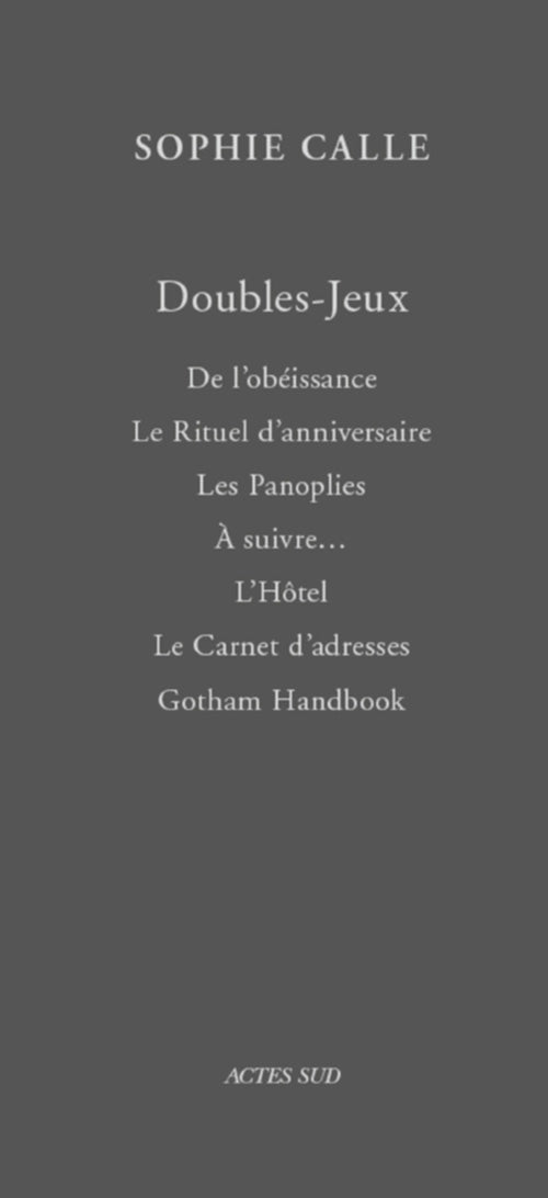 Coffret Double-jeu - Sophie Calle