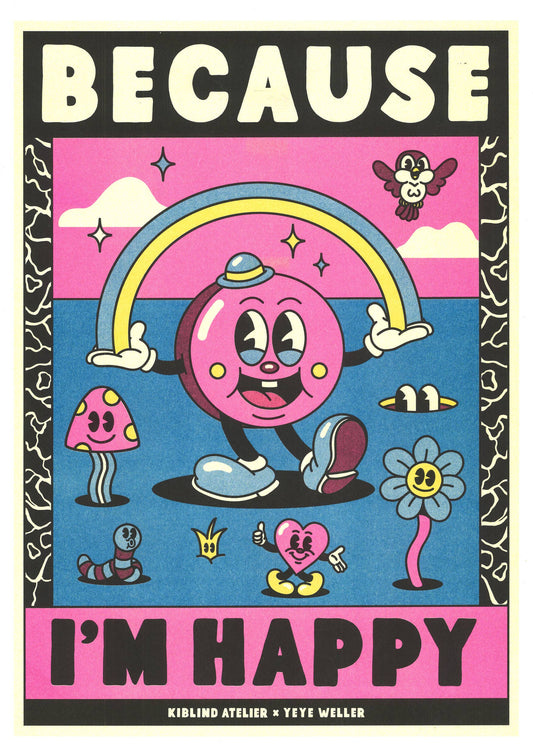 Affiche A3 - Yeye Weller - "Pharrell Williams – Because I’m Happy"