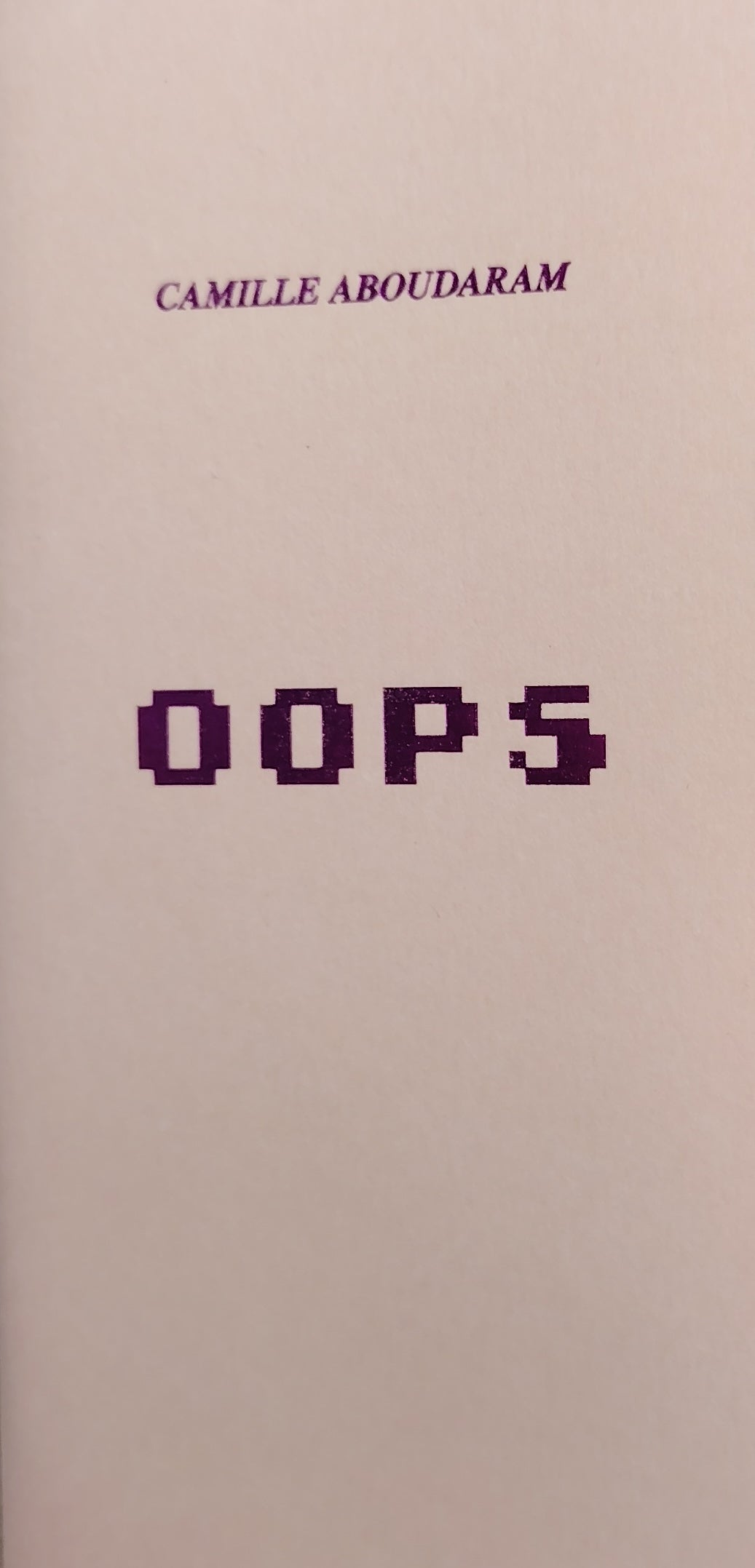 Oops de Camille Aboudaram