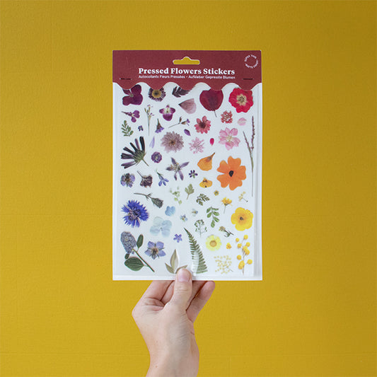 Autocollants Fleurs pressées multicolores