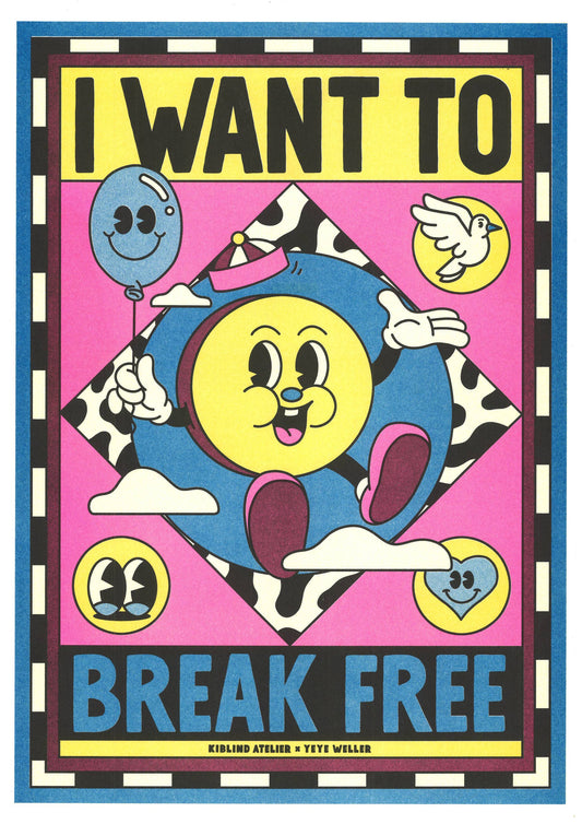 Affiche A3 - Yeye Weller - "Queen - I Want to Break Free"